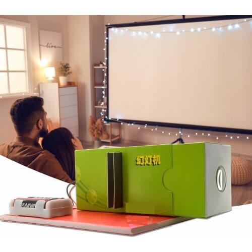Assembly Projector Eco-Friendly Cardboard Multifunction Wood DIY Experiment Science Slide Projector Kids Gifts Mini Model Lamp