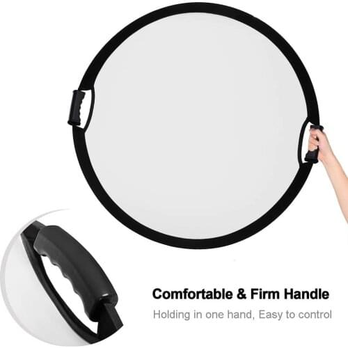 Lightdow 32 Inch 80CM 5 in 1 Round Portable Collapsible Multi Disc Light Photographic Lighting Reflector with Handle Bar