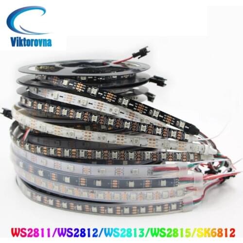 1/5M Led Strip Light WS2811 WS2813 WS2815 WS2812B ws2812 IC RGB SK6812 RGBW 5050 SMD Addressable 30 60 144 LEDs waterproof IP67