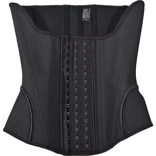 Womens Breathable Latex Waist Trainer 15 Steel Boned Underbust Corset Cinchers Fajas Body Shaperwear