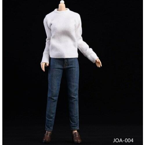 1/6 Scale Female White Casual Sweater&Jeans Clothes Set F 12'' woman Body Action Figure