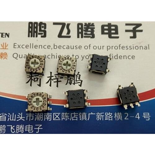 1PCS French ITT RTE1600G44 0-F/16 bit rotary dial coding switch 3: 2 pin position positive code patch 5 pin cross head knob