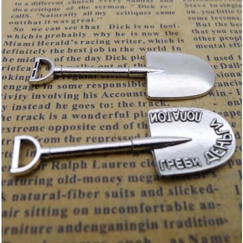 15*45mm Diy alloy tibetan silver color Shovel spade charms lot, vintage dangle antique metal pendants jewelry making handmade