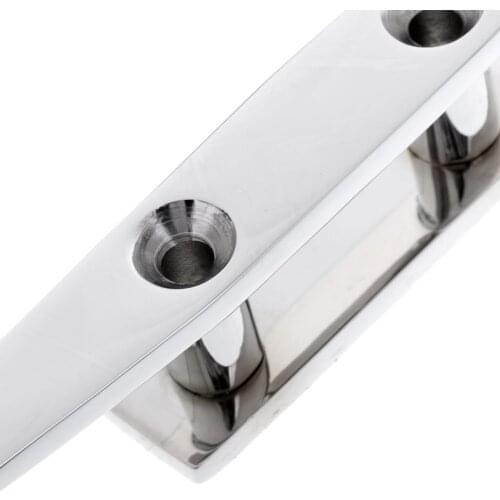 2 Pieces Flat Top Cleat for Marine Boat Canoe Kayak Deck Stud Mount, 8 inch 20mm, 316 Stainless Steel