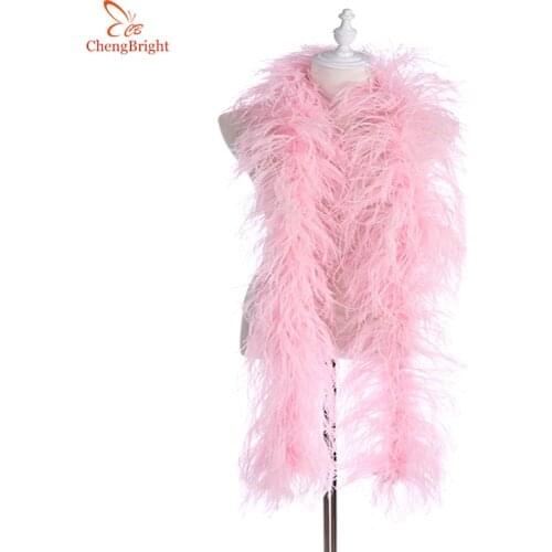 2 Yards fluffy Pink ostrich feather boa skirt Costumes/Trim for Party/Shawl/Craft feather boa in wedding plume decorations Diy