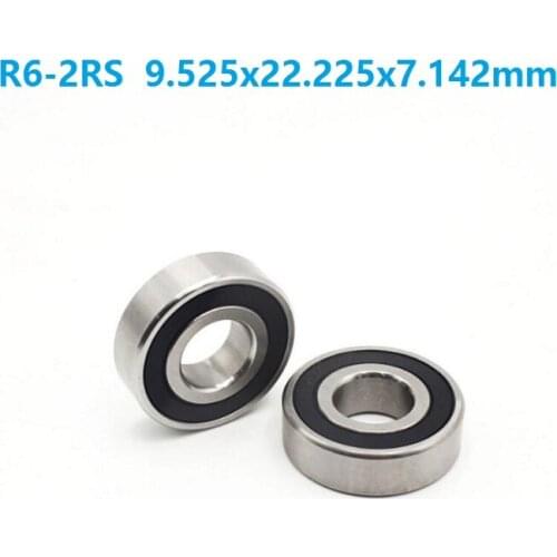 50pcs/lot R6-2RS R6RS R6 RS 3/8" x 7/8" x 9/32" inch rubber sealed bearing Deep Groove Ball bearing 9.525x22.225x7.142mm
