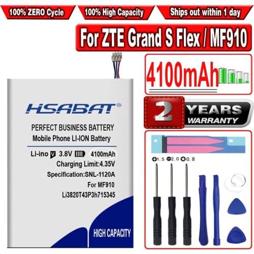 HSABAT Li3820T43P3h715345 4100mAh Battery for ZTE Grand S Flex / For ZTE MF910 MF910S MF910L MF920 MF920S MF920W+ Batteries