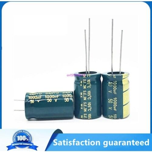 6pcs/lot T16 high frequency low impedance 50v 1000UF aluminum electrolytic capacitor size 13*20 1000UF 20