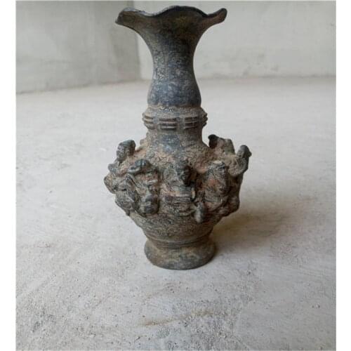 Bronze unearthed from antiques collection of eight immortals vase sculpture decoration collection of zhenzhai decoration