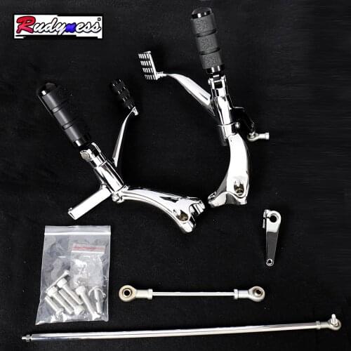 Chrome Forward Controls Linkages&Rudyness Skull Foot Pegs Fit For Harley Sportster XL 883 1200 04-13