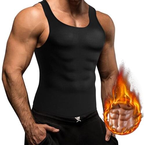 Mens Shapers Sauna Sweat Vest Waist Trainer Premium Workout Training Tank Top Slimming Body Shaper Vest for Men