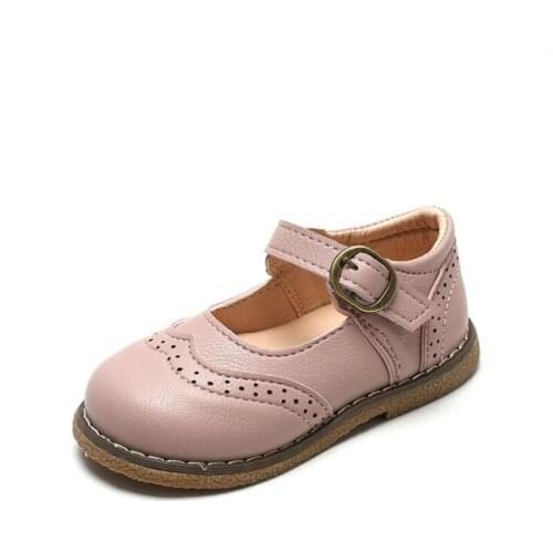 New Grils Leather Shoes Casual Girls Autumn Winter Kids Pu Show White Shoes Childrens Black Pink size 21-30 Flats