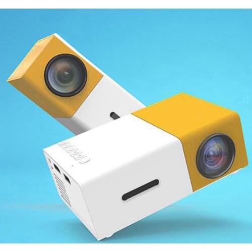 Projector Mini Projector Portable Theater Home Office HD 1080P Yellow NK-Shopping