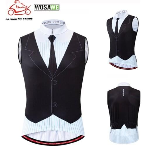 WOSAWE Mens Bicycle Bike Motorcycle Sleevess Shirts Cycling Jerseys Men MTB Vests Quick-Dry Gentleman Cycling Sleeveless Tops