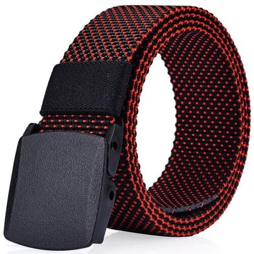 TJ-TianJun Mens Automatic Buckle Canvas Belt Youth Business Casual Knitting Jacquard Jeans Two Color Nylon Girdle Fashion New
