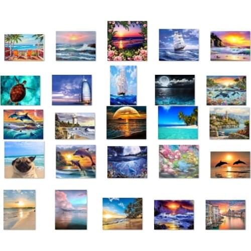 B16271 lighthouse seaside cross stitch kit people 18ct 14ct 11ct count canvas stitches embroidery DIY handmade needlework