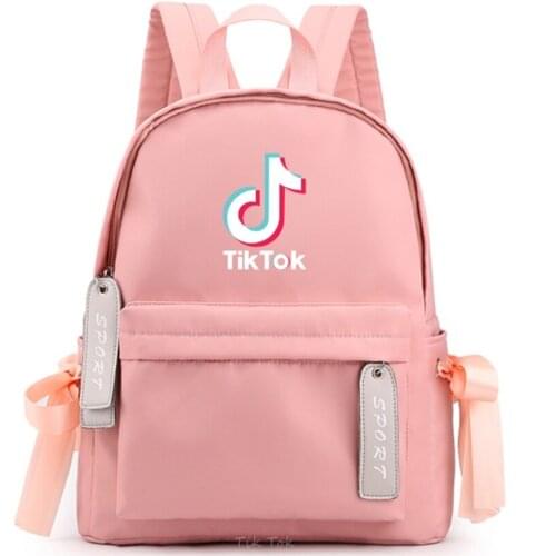 Leisure USB Chargeable Backpack Female Tik Tok Creative Pattern Tik Soft Girl Student Schoolbag Female