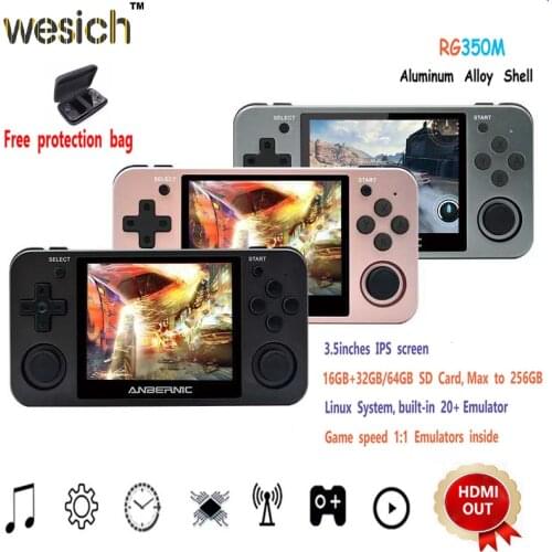 WESICH New Retro Game RG350 Video Game Handheld game console MINI 64 Bit 3.5 inch IPS Screen 16G Game Player RG 350 PS1 RG350M