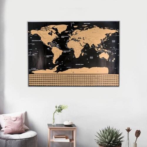 Scratch Off Map Of The World Travel Map Poster Easy Scratching Gold Foil With Country Flags Poster Wall Sticker