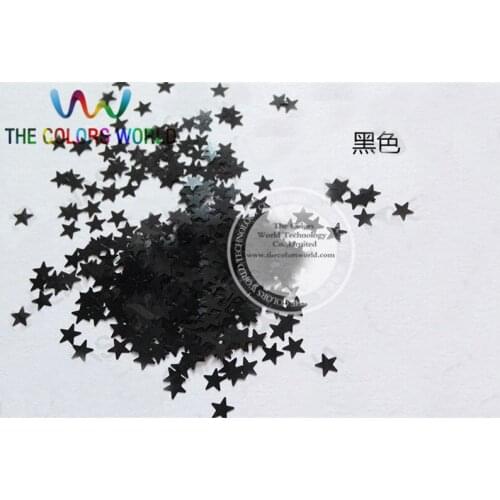 Solvent resistant Sparkles-Black Color Stars-shaped Glitter Confetti for Nail Polish and DIY decoration 1Pack =50g