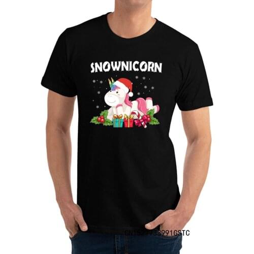Snownicorn Unicorn Christmas Tops Shirts New Design O-Neck Fitness Tight Short Sleeve Premium Cotton Mens Top T-shirts T Shirts