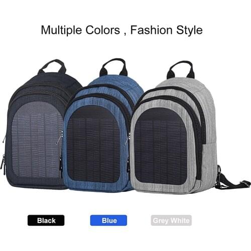 With Solar Charger Panel Backpack Rucksack 2L Laptop Bag Casual Daypack