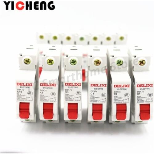 1pcs Circuit Breaker Air Switch HDBE DZ47S DZ47 1P Type C 1-63A