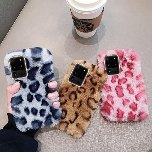Warm Phone Case for Samsung Galaxy S8 S9 S10 Plus S20 Ultra Note 10 20 8 9 A3 A5 A7 2016 J3 J5 J7 2017 Fur Plush Cover Conque