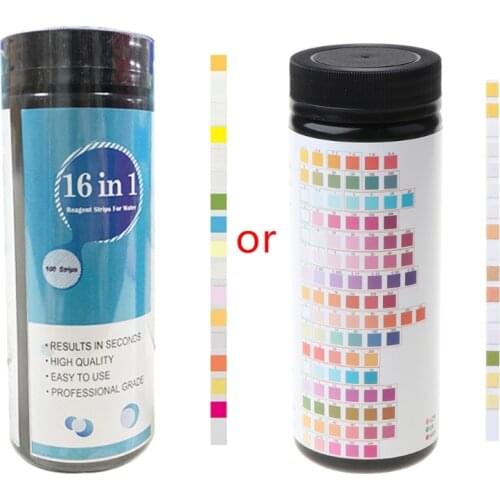 100 Pcs Water Test Strips 16-in-1 Aquarium Water Quality Test Strips for Check