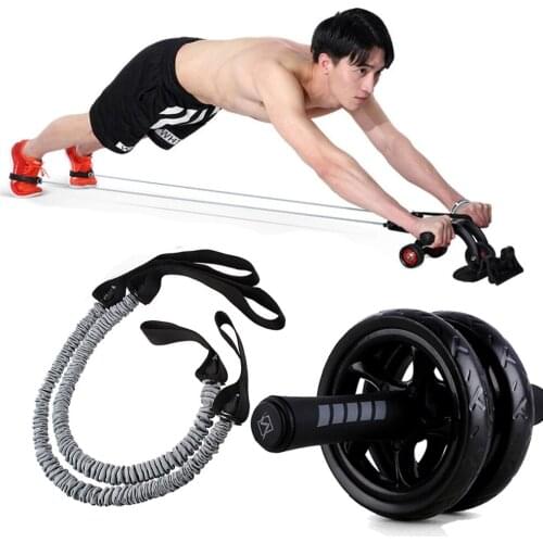 Fitness Abdominal Wheel Roller Crossfit Resistance Band Ropes AB Exercise 1Pair Trainer Elastic Tube Exercise Gym Equipment -40