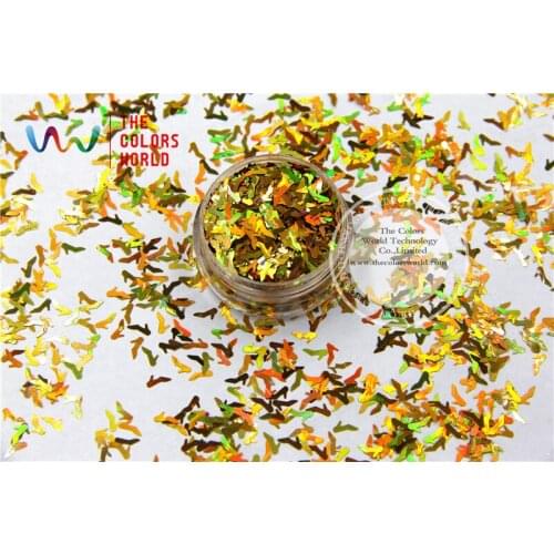 TCA200 Laser Gold Color Cinderella’s slipper High-heeled shoes 6MM Nail Glitter dust ,Specular luster,tatto,Art decoration other