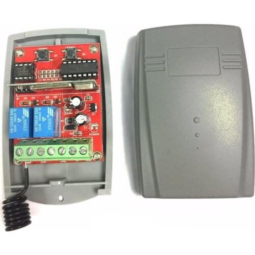 12-24v DC 2 channel fixed code and rolling code gate garage door remote control universal receiver 433mhz