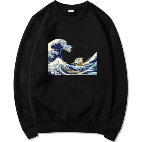 Japanese Anime One Piece Sweatshirt men Harajuku Funny Cartoon Luffy Zoro Graphic Hoody Sweatshirts Loose casual round neck men