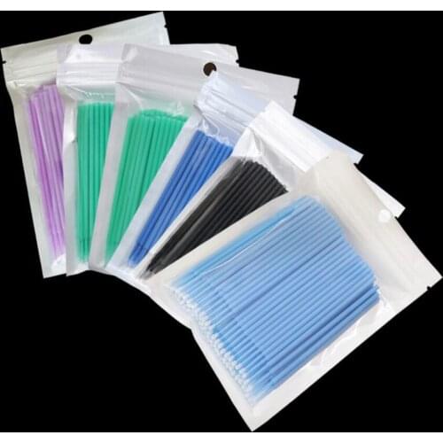 100pcs/set Disposable Soft Cotton swabs Fake Eyelashes Makeup Brushes Colorful Cotton Swabs Makeup remover cleaning tool