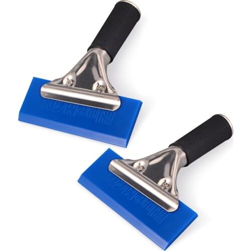 EHDIS 2pcs BLUEMAX Window Glass Water Wiper Ice Scraper Handled Rubber Squeegee Vinyl Wrap Tool Car Snow Shovel Cleaner Washer