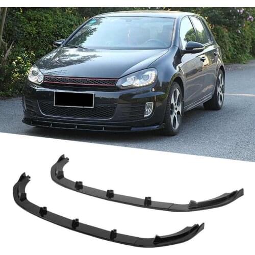 3Sections Front Bumper Splitter Lip UV Resistant for MK6 GTD 2009 2010 2011 2012 2013