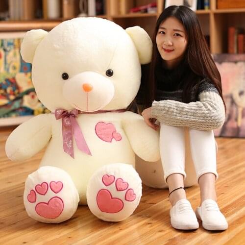 45-110CM Couple Love Teddy Bear Heart Doll Soft Stuffed Animals Toys Cute Plush Gift to Girlfriend Boyfriend for the New Year