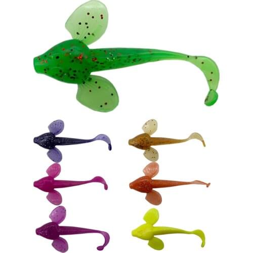 5pcs Goby Fishing Lure Maggots Bait 8cm 3.8g Jumping Dark Sleeper Jig Swimbaits Artificial Silicone Fishing Bass Pike Lure