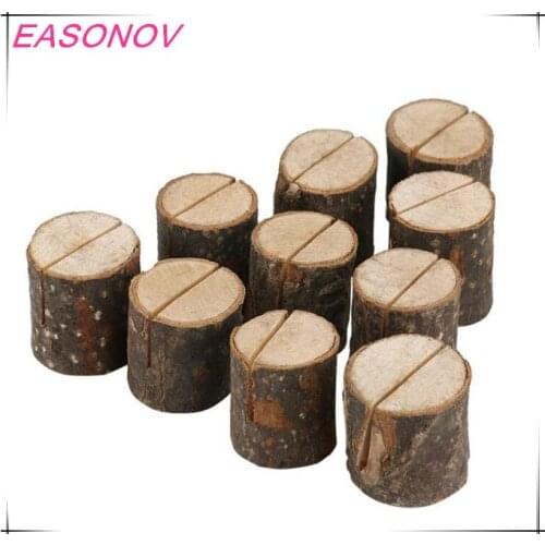 5pcs/lot Wooden Stump Design Business Cards Holder Wedding Party Name Place Card Holder Stand Office Desk Menu Photo Clips