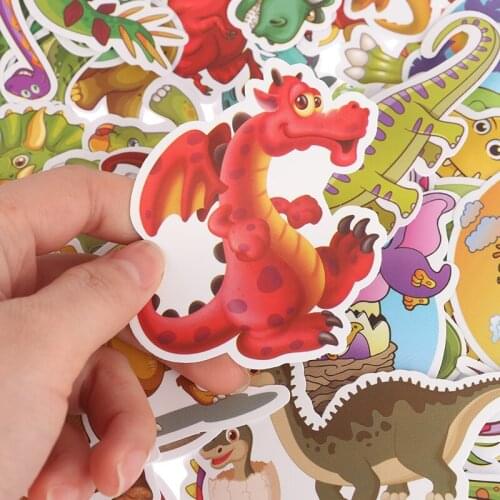 50Pcs Sticker Child Cartoon anime Dinosaur Series Stickers For Notebook PC Skateboard Bicycle Car Moto DIY Waterproof Toy Gift