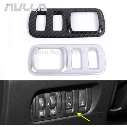 ABS Carbon Look Car Headlight Switch Decor Frame Cover Trim For Renault Kadjar 2015 2017 2019 Interior Decoration Accessories