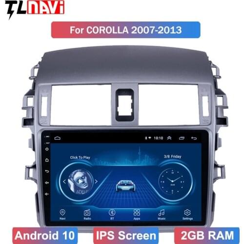 Android 10 IPS 2.5D Car Radio Wifi Bluetooth Multimedia Player Gps Navigation For 1Toyota Corolla 2008 2009 2010 2011 2012