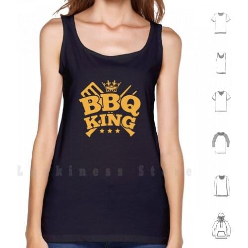 Bbq King tank tops vest 100% Cotton Bbq King Bbq Barbecue King Grill Crown Meat Summer Funny Master Food Party Awesome Humor
