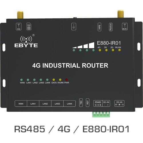 E880-IR01 AT command Websetting WPS Ethernet WLAN LAN APN VPN RS485 Modbus 4G WIFI Industrial Router