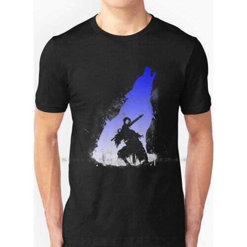 The Walker Of Abyss ( Version Blue / White ) T Shirt 100% Pure Cotton Dark Souls Artorias Sif Walkerofabyss Estus Knightofgwyn