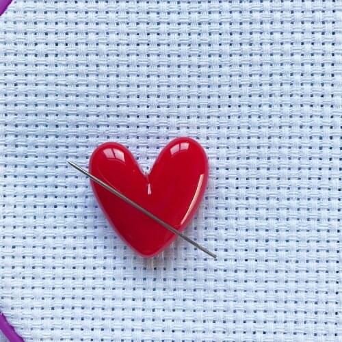 Love Heart Design Needle Minder to keep track of your needle Cross stitch Accessories