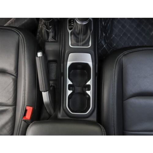 JXKaFa Fit For Jeep Wrangler JL 2018 up Car Front Water Cup Holder Panel Decor Frame Cover Bezel Car Styling Accessories