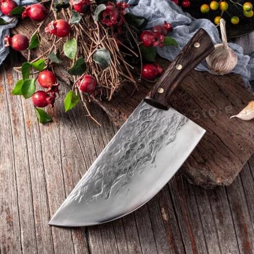 Hand-forged butchers knife, chefs knife, kitchen knife, kitchen meat cleaver, slicing knife, household cooking knife