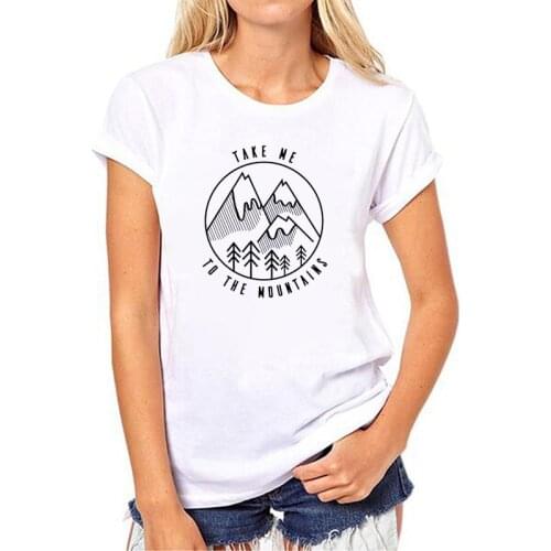 Summer Fashion Vintage Womens Camping Shirts Take Me To The Mountains Outdoors Shirt Clothing Tumblr Graphic Shirts Tops
