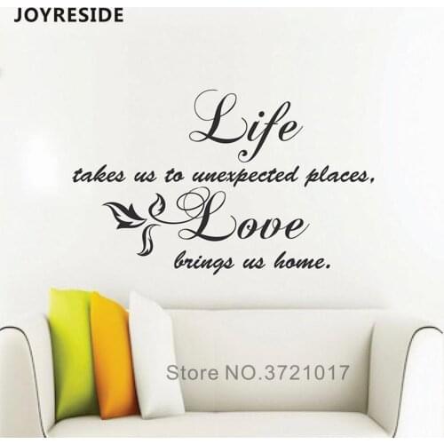Life Quotes Wall Sticker Home Livingroom Art Decor House Decoration Wall Decals Vinyl Design Art Modern Words Life Takes Us M467